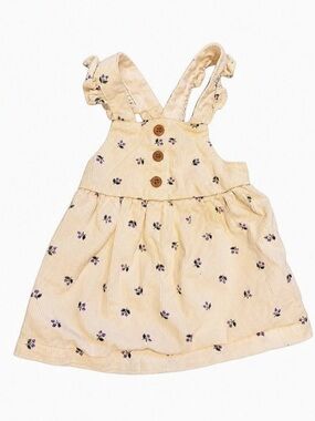 2 for $20🔥 Carter's Floral Corduroy Dress Cream & Purple Baby 6M